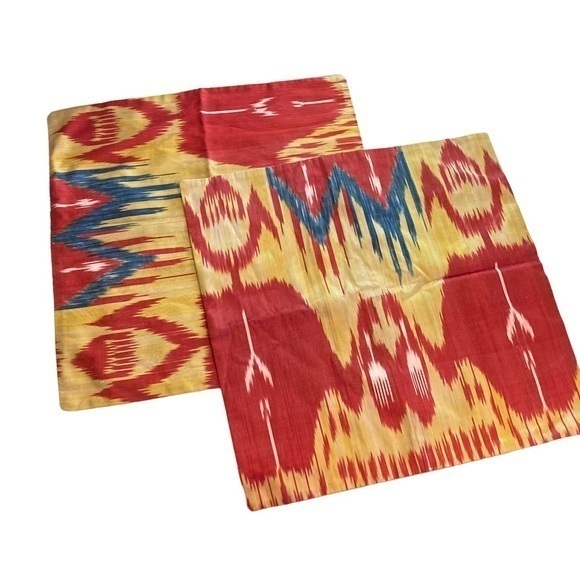 Other - Authentic ikat silk turkish boho square accent decor throw pillow‎ cover zip